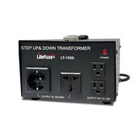 LiteFuze Convertidor de Voltaje de la Serie LT de 1000 W, Transformador para Subir y Bajar - 110 V a 220 V/220 V a 110 V, Cable Totalmente Conectado a Tierra, Enchufe Universal, Certificado CE
