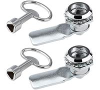 Litensh 2 cerraduras de caja de medidor eléctrico y de gas con llave de enchufe triangular, cerradura de leva de gabinete, caja de medidor de cerradura de armario, cerradura de buzón de llave