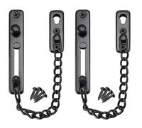 Litensh 2 piezas de cerradura de cadena para puerta, protector de puerta de acero inoxidable antirrobo con presión, cerradura de cadena para puerta con pestillo deslizante para hotel, hogar