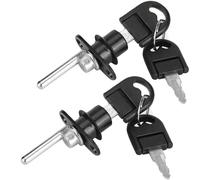 Litensh 2pcs Cerradura de Embolo de Gabinete con Llave, Cerradura de Cajón y Armario (Negro)