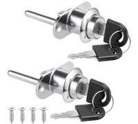 Litensh 2pcs Cerradura de Embolo de Gabinete con Llave, Cerradura de Cajón y Armario (Plata)