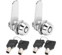 Litensh 2PCS Cerradura tubular de leva de rosca de 16 mm, cerradura de buzón de 5/8 pulgadas, cerradura cilíndrica para puerta, cajón, armario, buzón con llaves iguales