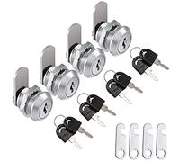 Litensh 4pcs Cerradura de buzón de seguridad, 16mm cerradura de Palanca de correo, cerradura de leva para cajón de gabinete, cerradura de puerta de caja