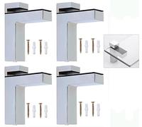 Litensh 4pcs Escuadras para estanterias abrazadera de madera ajustable glasbodenträger glasregal halterung soporte de estante de vidrio, soporte de aleación de pared para estante de 5-30mm de espesor