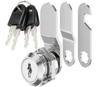 Litensh Boîte aux lettres serrure avec 4 clés boîte postale serrure tiroir serrure levier boîte aux lettres serrure à came serrure armoire serrure porte armoire serrure de casier (16MM)