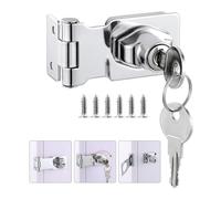 Litensh Cerradura de cerrojo, cerradura de puerta, cerradura de cajón, cerradura de armario, Cierre de Hebilla Candado,Cerrojo de Candado, cerradura de llave (2.5 pulgadas)