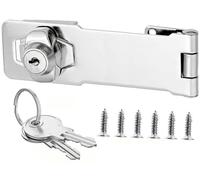 Litensh Cerradura de cerrojo, cerradura de puerta, cerradura de cajón, cerradura de armario, Cierre de Hebilla Candado,Cerrojo de Candado, cerradura de llave (4 pulgadas)