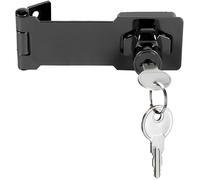 Litensh Cerradura de cerrojo de ángulo recto de 90 grados con llave igual, cerrojo pequeño hebilla de pestillo de seguridad para puerta, cerradura de cobertizo de candado (Black 4 Inch)