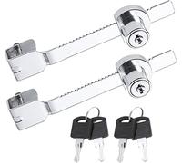 Litensh Cerradura de sierra de hoja deslizante con llave, cerradura de vitrina de terrario de reptiles, cerradura de puerta de vidrio para gabinete, cerradura 2 unidades