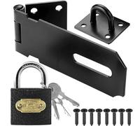 Litensh Cerraduras de Puerta de Acero Inoxidable Pestillo Aldaba con Candado, Broche Aldaba Pestillo de Seguridad Packlock de 7,6 cm, Aldaba Cerradura de Puerta Extra Gruesa Broche Cerradura de