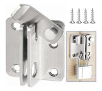 Litensh Cerrojo de puerta abatible para cobertizo, cerrojo de puerta, candado para armario de madera, jaula de mascotas, armario de granero, jardín, baño, puerta corredera, Plata Right Open L