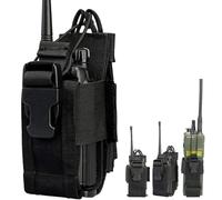 Litensh Funda táctica para Radio, Funda de Radio MOLLE para Chaleco, Funda Universal Ajustable para walkie Talkie Soporte de Radio Militar para cinturón de Trabajo