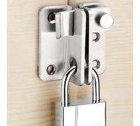 Litensh Pestillo abatible con pestillo deslizante para cobertizo, cerradura de seguridad, pestillo de bloqueo de puerta para granero, jardín, baño, ventana, Abrir a la derecha (Plata, S: 40 x 45)
