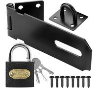 Litensh Pestillo de Cerradura de Puerta de Acero Inoxidable de 4 Pulgadas con Candado, Cierre de Seguridad Packlock Pestillo de Cerradura, Pestillo de Cerradura de Portón Extra Grueso para Cobertizo