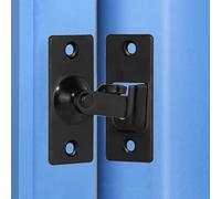 Litensh Pestillo de cerradura Pestillo puerta de 90 grados, cierre de bloqueo de ángulo recto de seguridad de acero inoxidable, corredera Bloqueo de puerta de pantalla Pestillo puerta Negro