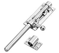 Litensh Pestillo de Cerrojo de Portón Corredera de Servicio Pesado con Agujero para Candado, Acero Inoxidable 304 Pestillo de Cerrojo de Portón de Seguridad de Cilindro, 12mm Diám. 196MM Acero