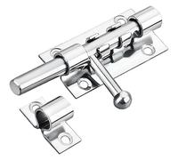 Litensh Pestillo de Cerrojo Deslizante para Portón de Servicio Pesado con Agujero para Candado, Acero Inoxidable 304 Pestillo de Seguridad de Portón Tipo Barril, 12mm Diám. Negro (105MM Acero