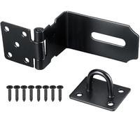 Litensh Pestillo de Puerta en Ángulo Recto de 90 Grados de 4 Pulgadas, Aldaba de Seguridad Packlock de Acero Inoxidable 304, Pestillo de Puerta, Cerradura de Bisagras para Puerta Negro