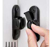 Litensh Pestillos de puerta de granero abatible de 90/180 grados, cerraduras de puerta de ángulo recto de aleación de zinc para jardín, baño, gabinete, ventana (negro)