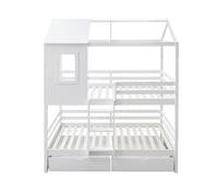 Litera + 2 cajones madera blanco 90x190/90x190cm