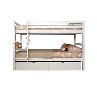 Litera + 2 cajones madera blanco 90x195cm