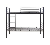 Litera bevapis para 2 personas + colchones 90x200 cm - negro [en.casa]