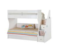 Litera + cajón almacenaje aglomerado blanco 90x190/90x190cm 164 cm