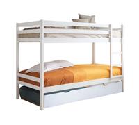 Litera + cama elevable madera blanco 90x190/90x190cm