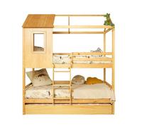 Litera + cama elevable madera pino 90x190/90x190cm 97 cm