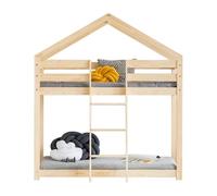 Litera casita 70x140 con somier hortense madera