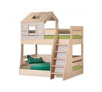 Litera casita escalera derecha aglomerada gris 90/100x200cm 207 cm