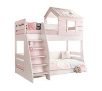 Litera casita escalera izquierda aglomerada rosa 90/100x200cm 149 cm