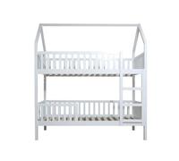 Litera casita madera blanco 90x190/90x190cm