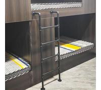 Litera de Hierro Forjado Negro con Escalera para el hogar, Dormitorio, Caravana - Altura Ajustable de 100 a 300 cm, fácil instalación para Acceso a sótanos y Espacios Red