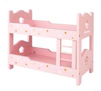 Litera de Madera para Muñecas Doble con Escalera, 31x16x26 Cm, Rosa Palo