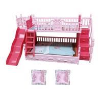 Litera de muñecas 1 Set con Escalera y Dos Almohadas Lindas Accesorios de casa de muñecas y Muebles de plástico literas Artificiales Mini Muebles para niños, Juguetes