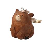 Litera De Oso De Madera - Llavero Tallado De Oso | Clip De Azulejos De Oso Tallado Clip | Carrera De Manta Animal Hecho A Mano | Juguetes De Llavero Animales | BE-AR TOYCHAIN TOYS SACH BOLSA