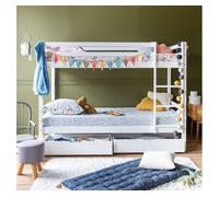Litera infantil 190x90 cm blanca con cajones ambre