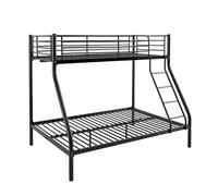 Litera jorge | color negro | cama matrimonio inferior + individual superior | metal epoxy | 1 colchón 135x190
