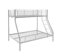 Litera jorge | color plata | cama matrimonio inferior + individual superior | metal epoxy | 1 colchón 90 x 190 cm