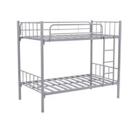 Miroytengo Litera Eco Metal en Color Plata con Somieres Escalera y Barandilla 90x190 cm - Ahorra Espacio Gris - 90x190 cm