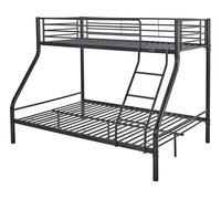 Litera metálica "leo" incl. somier - 90/140 x 190 cm - negro