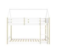 Litera montessori axel casita blanca y madera natural - conforama