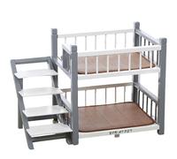 Litera para mascotas de doble capa con escaleras, resistente a la intemperie y extraíble para uso en exteriores, ideal para perros y gatos pequeños a grandes