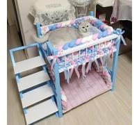 Litera para mascotas, literas de madera maciza para gatos, litera extraíble para perros, cama doble para perros para 2 perros en interiores, diseño de capa superior e inferior, literas para perros