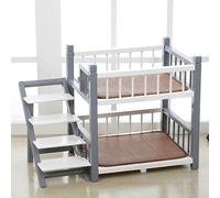 Litera para mascotas, literas de madera maciza para gatos, litera extraíble para perros, cama doble para perros para 2 perros en interiores, diseño de capa superior e inferior, literas para perros
