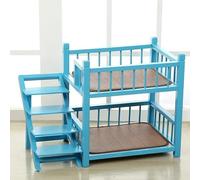 Litera para mascotas, literas de madera maciza para gatos, litera extraíble para perros, cama doble para perros para 2 perros en interiores, diseño de capa superior e inferior, literas para perros