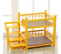 Litera para mascotas, literas de madera maciza para gatos, litera extraíble para perros, cama doble para perros para 2 perros en interiores, diseño de capa superior e inferior, literas para perros