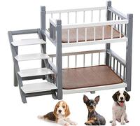 Litera para perros pequeños a grandes, cama extraíble de doble capa para mascotas con escaleras, ideal para gatos y perros, diseño alto y bajo