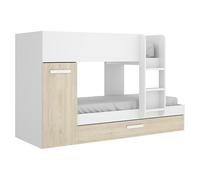 Litera Tom (L x An x Al: 112 x 144 x 150 cm, Blanco/Natural)